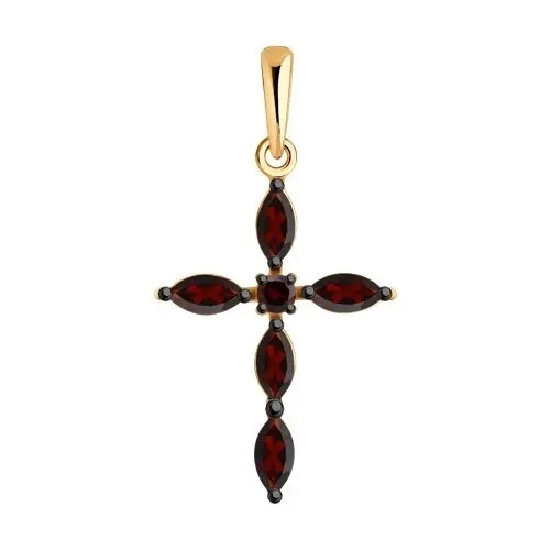 Подвеска декоративный крест из красного золота