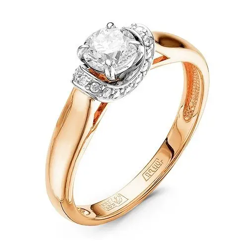 Кольцо декоративное из комбинированного золота