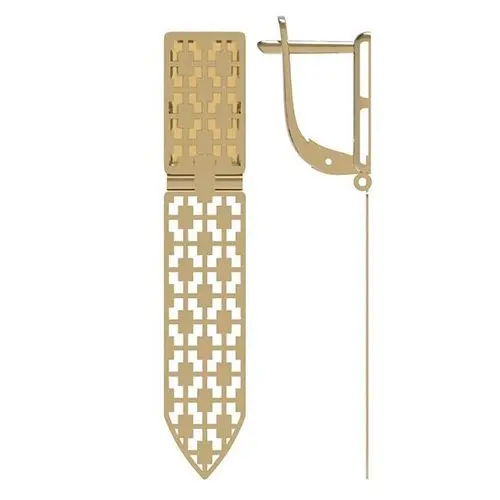 Серьги подвесные из красного золота