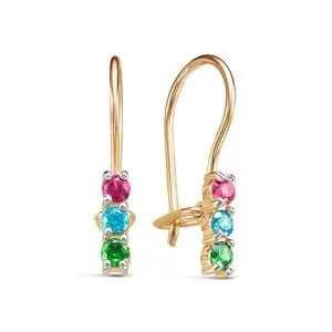 Серьги детские из красного золота