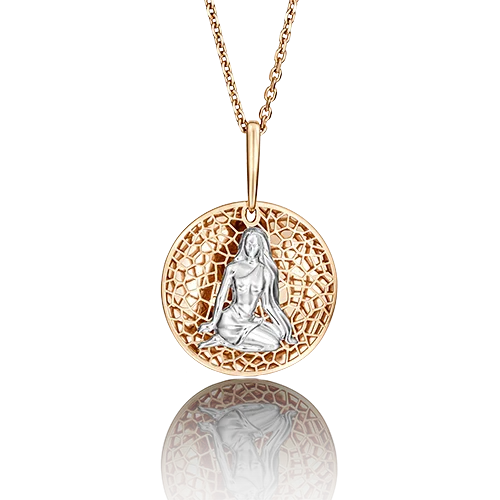 Подвеска знак зодиака из комбинированного золота вид 1