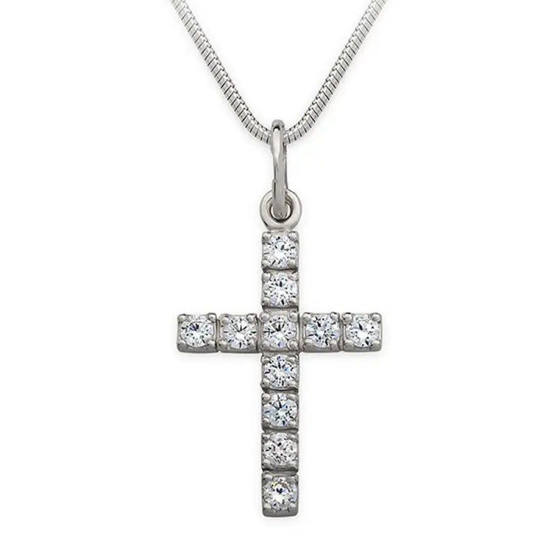 Подвеска декоративный крест из серебра