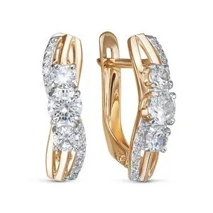 Серьги с английским замком из красного золота