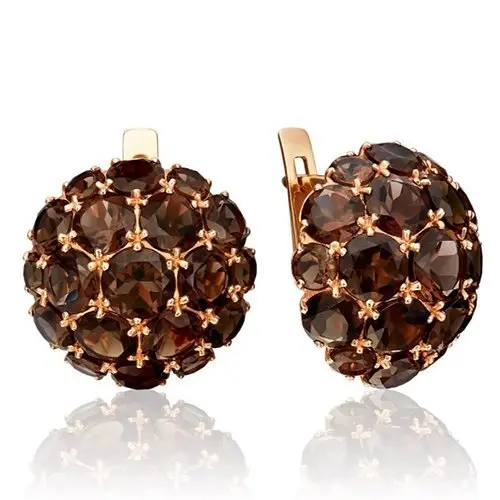 Серьги с английским замком из красного золота