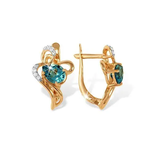 Серьги с английским замком из красного золота