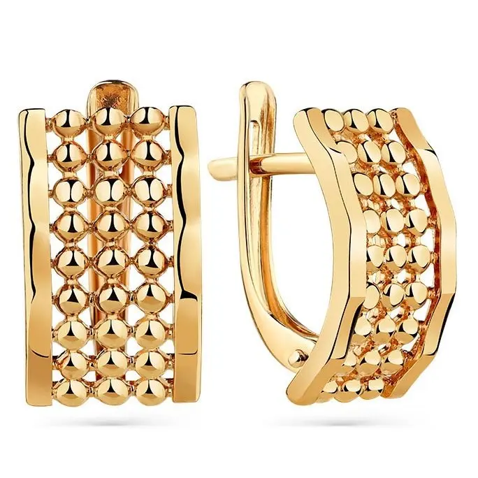 Серьги с английским замком из красного золота