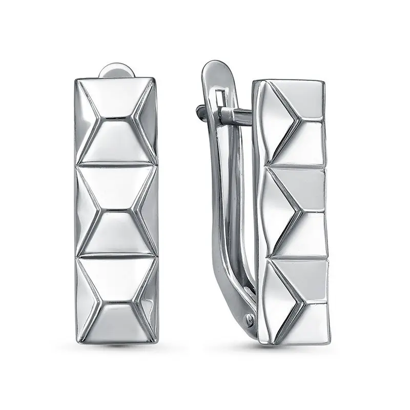 Серьги с английским замком из серебра