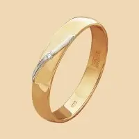 Кольцо обручальное из красного золота вид 1