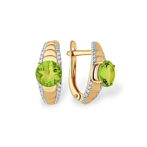 Серьги с английским замком из красного золота