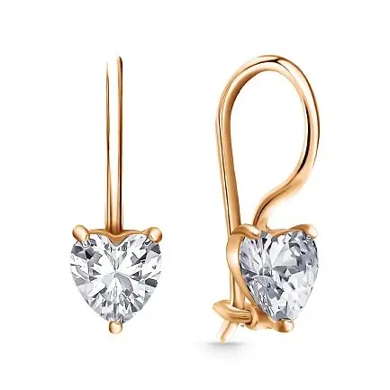 Серьги детские из красного золота