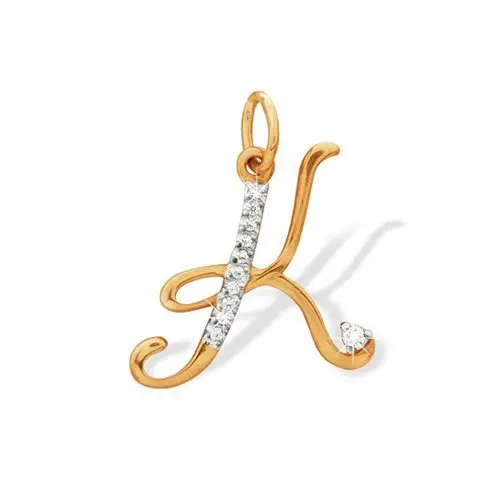 Подвеска буква из красного золота