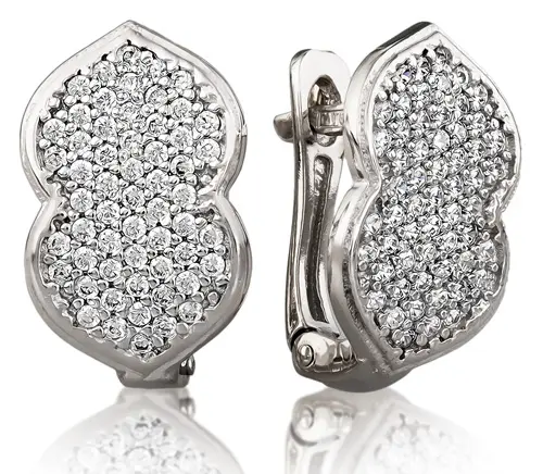 Серьги с английским замком из серебра