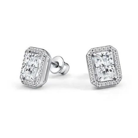 Серьги пуссеты из серебра вид 1