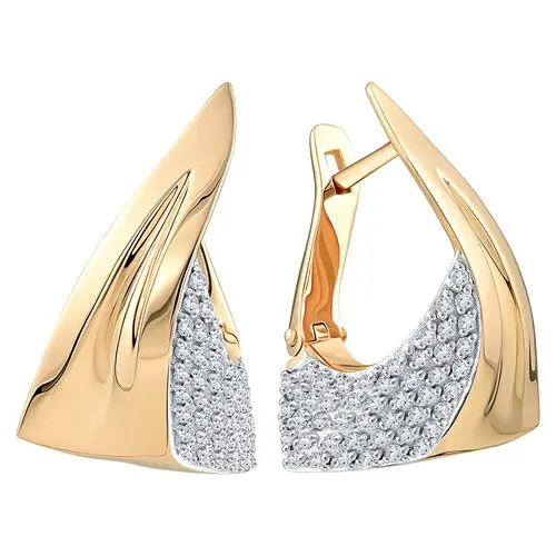 Серьги с английским замком из красного золота