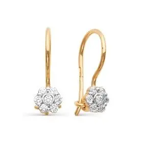 Серьги детские из красного золота