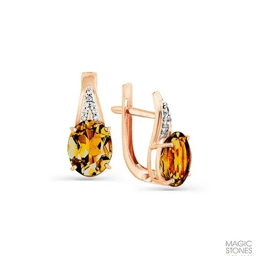 Серьги с английским замком из красного золота