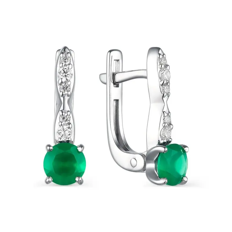 Серьги с английским замком из серебра