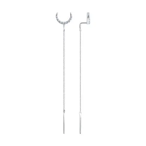 Серьги цепочки из серебра