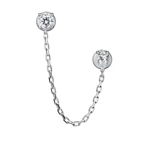 Серьги одиночные из серебра вид 1