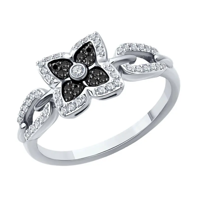 Кольцо декоративное из белого золота