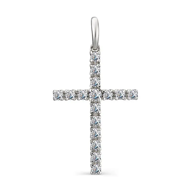 Подвеска декоративный крест из серебра