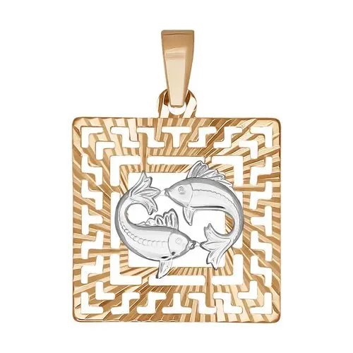 Подвеска знак зодиака из комбинированного золота