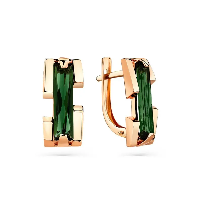 Серьги с английским замком из красного золота