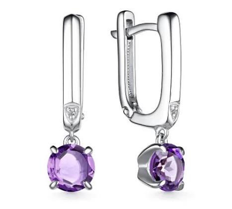 Серьги подвесные из серебра
