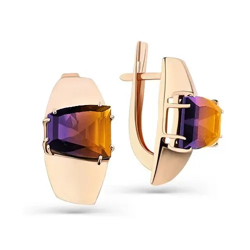 Серьги с английским замком из красного золота