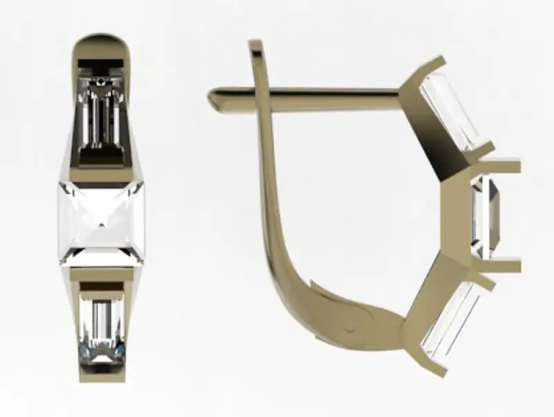 Серьги с английским замком из красного золота