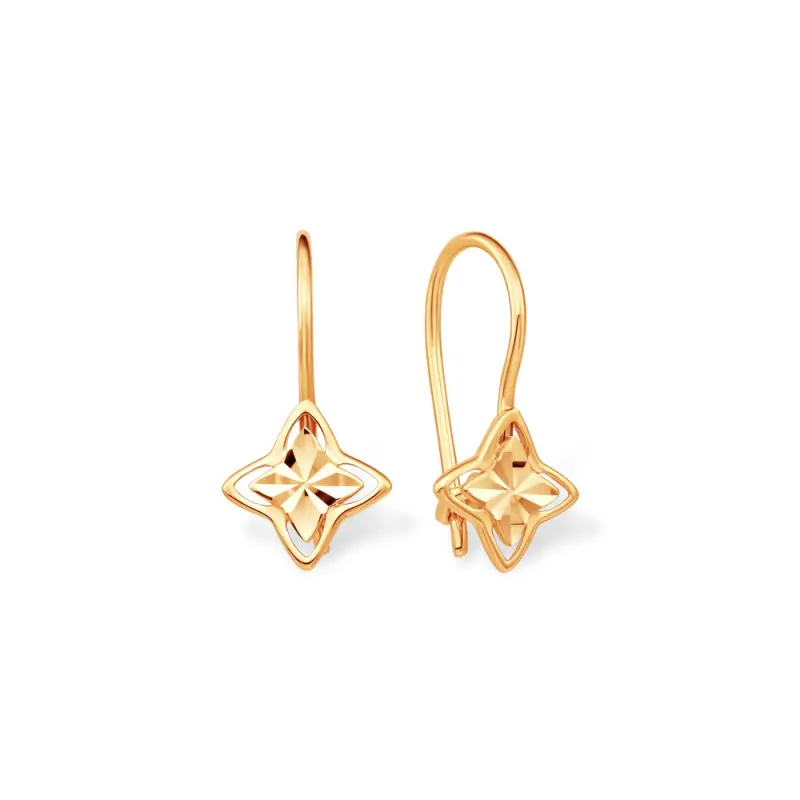Серьги детские из красного золота