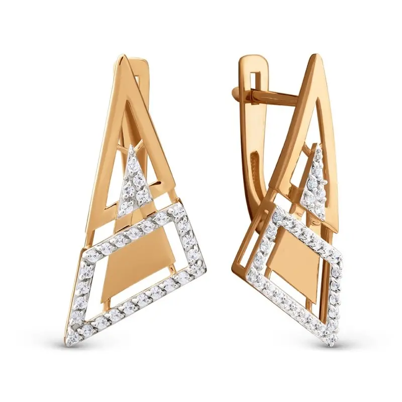 Серьги с английским замком из красного золота