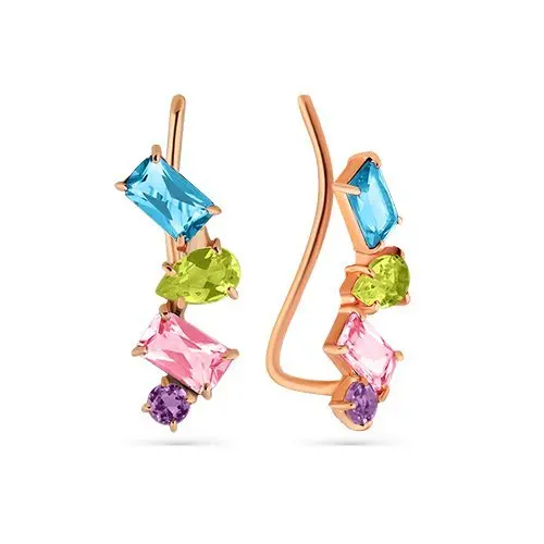 Серьги зажимы из красного золота