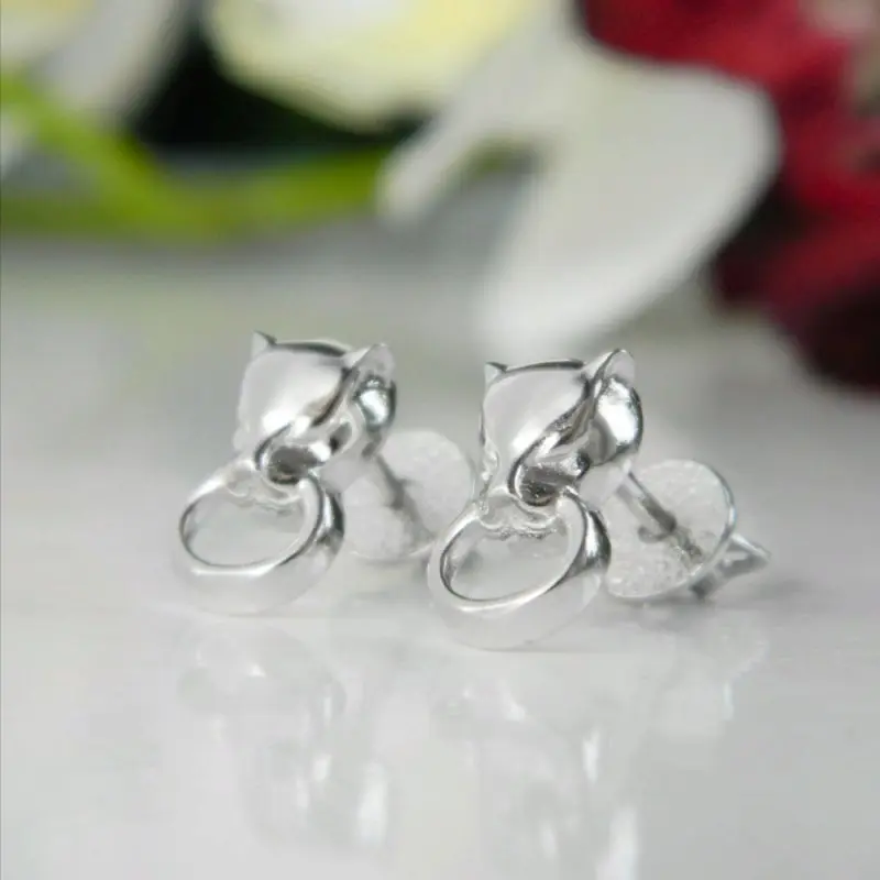 Серьги пуссеты из серебра