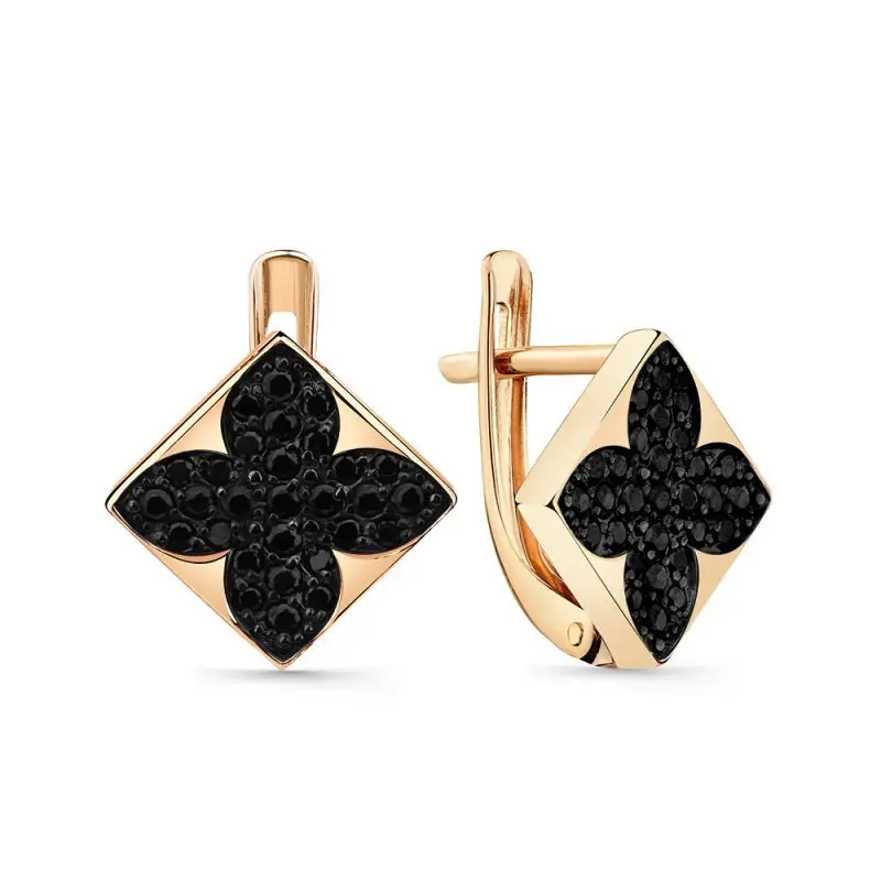 Серьги с английским замком из красного золота