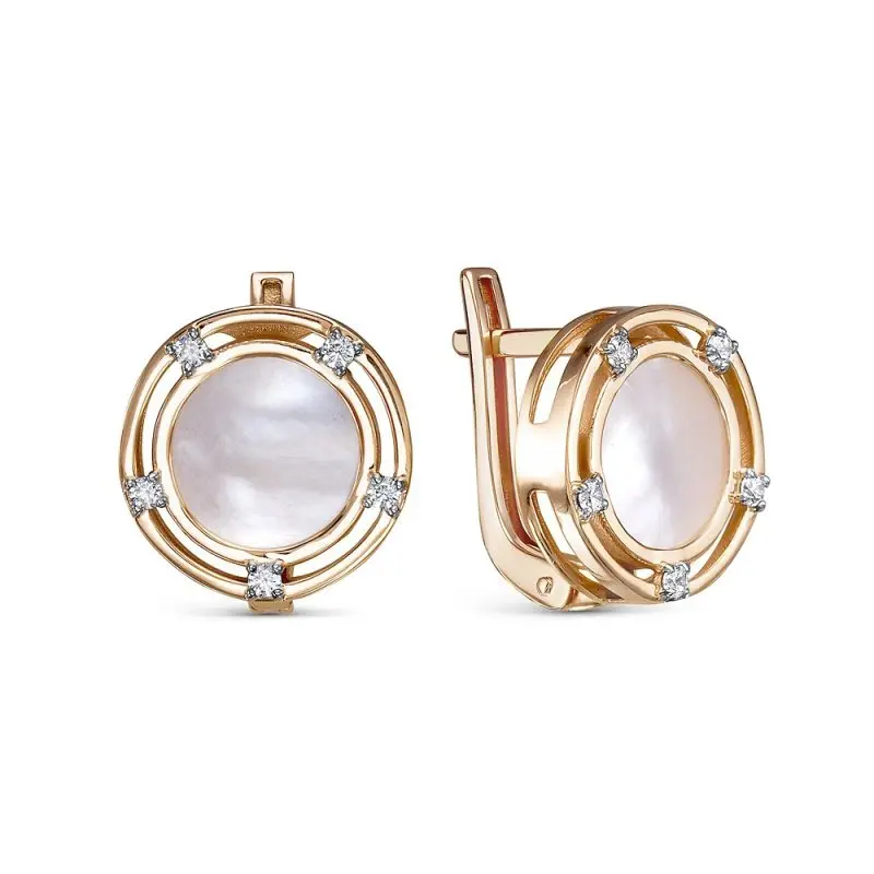 Серьги с английским замком из красного золота