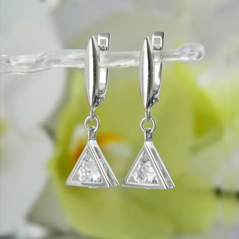 Серьги подвесные из серебра