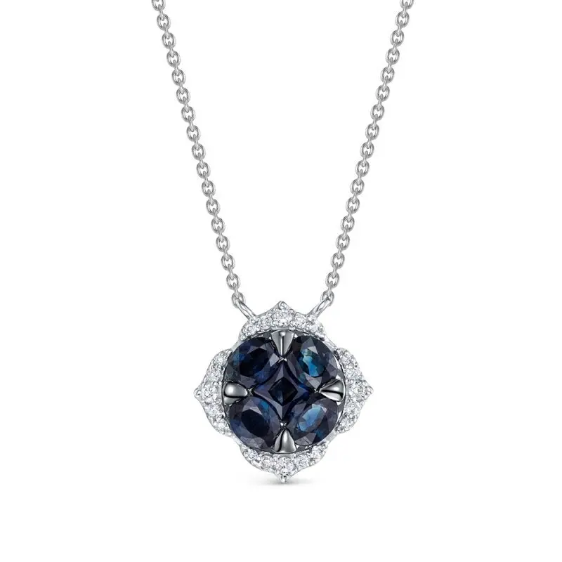 Цепь колье из белого золота