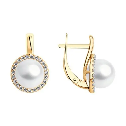 Серьги с английским замком из красного золота