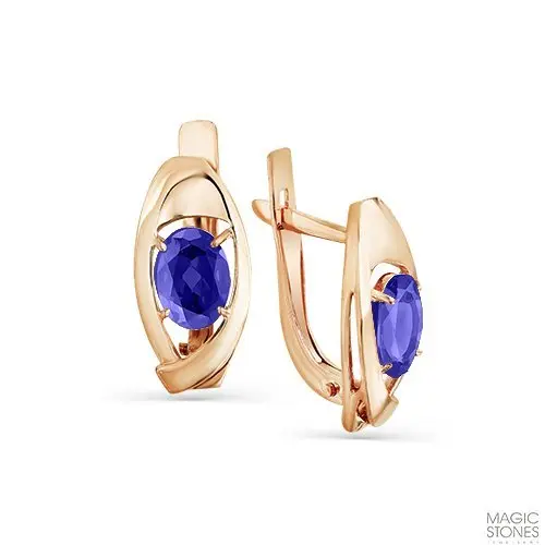 Серьги с английским замком из красного золота