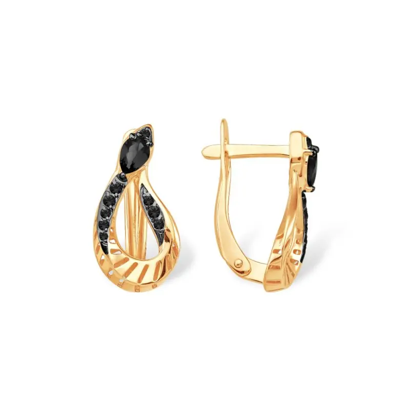 Серьги с английским замком из красного золота