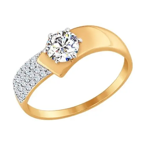 Кольцо декоративное из комбинированного золота вид 1