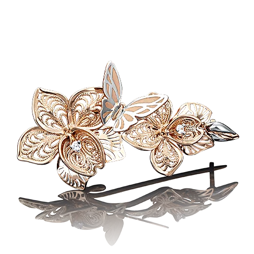 Брошь из комбинированного золота вид 1