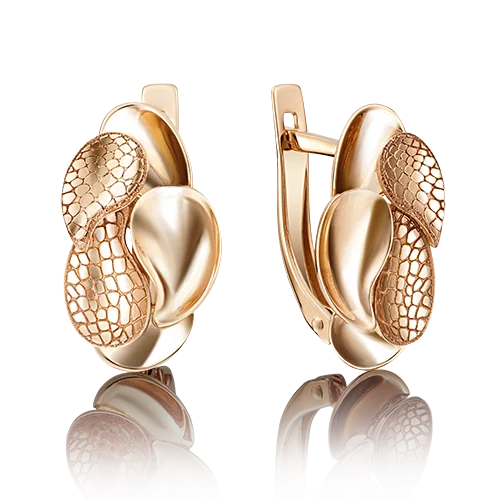 Серьги с английским замком из красного золота