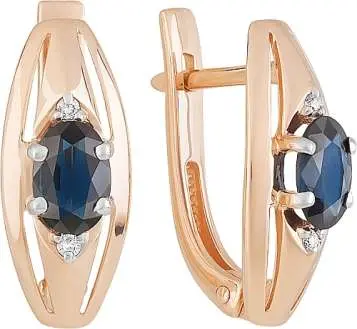 Серьги с английским замком из комбинированного золота