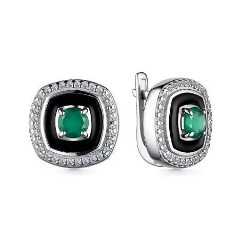 Серьги с английским замком из серебра
