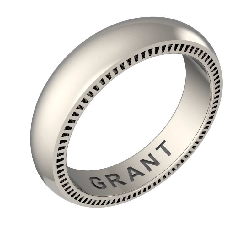 Кольцо обручальное из белого золота