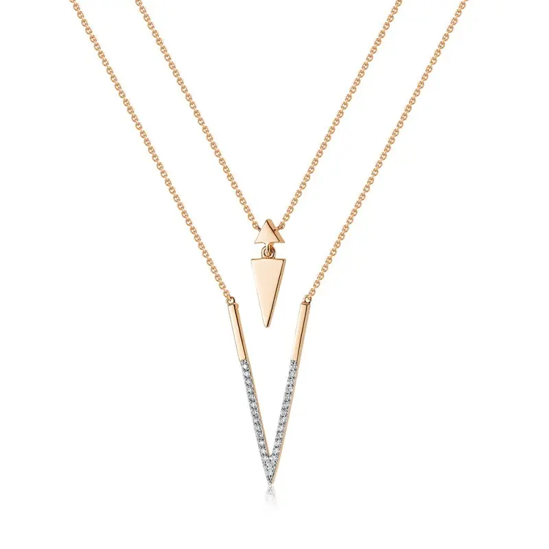 Цепь колье из красного золота