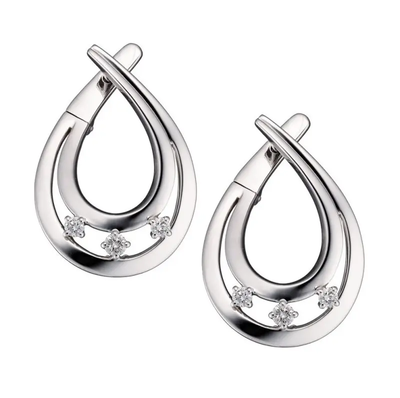 Серьги с английским замком из белого золота