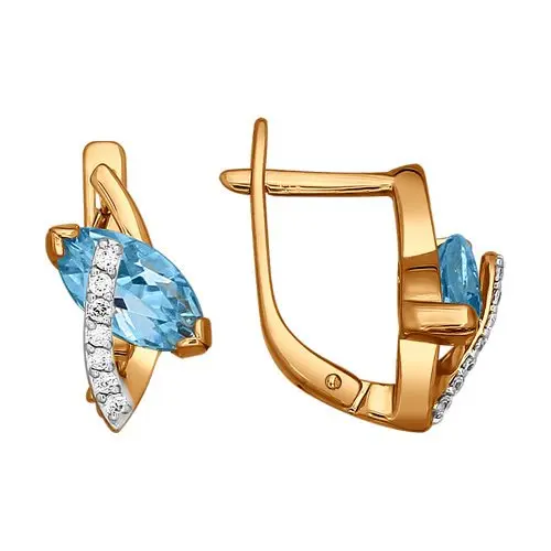 Серьги с английским замком из красного золота